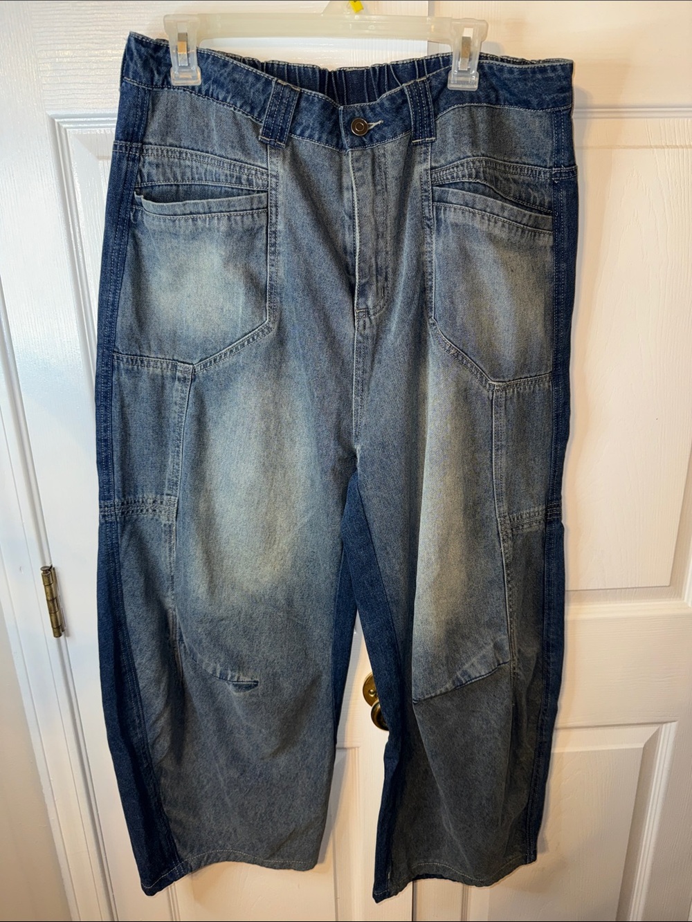 OH (Olli & Hali) women   Two-Tone Blue Barrel Denim Jeans